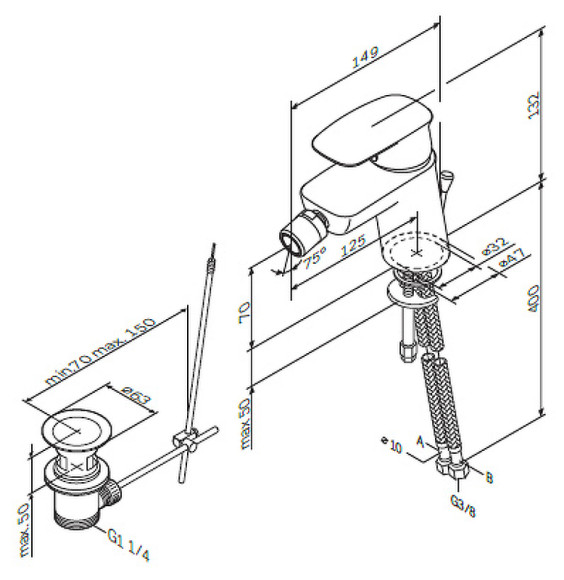 Смеситель для биде AM.PM Spirit V2.1 F71A83100 Хром Смеситель для биде AM.PM Spirit V2.1 F71A83100 Хром