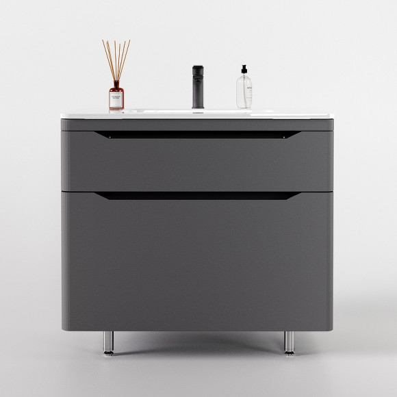 Тумба под раковину Style Line Марелла 90 Люкс Plus СС-00002418 Серый матовый антискрейтч Тумба под раковину Style Line Марелла 90 Люкс Plus СС-00002418 Серый матовый антискрейтч