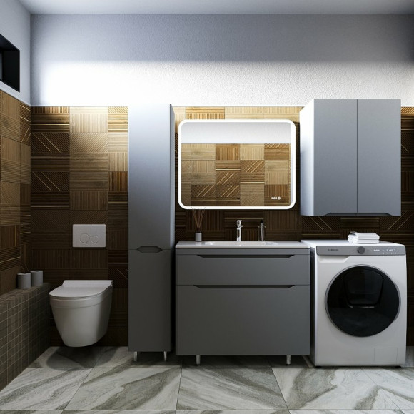 Тумба под раковину Style Line Марелла 90 Люкс Plus СС-00002418 Серый матовый антискрейтч Тумба под раковину Style Line Марелла 90 Люкс Plus СС-00002418 Серый матовый антискрейтч