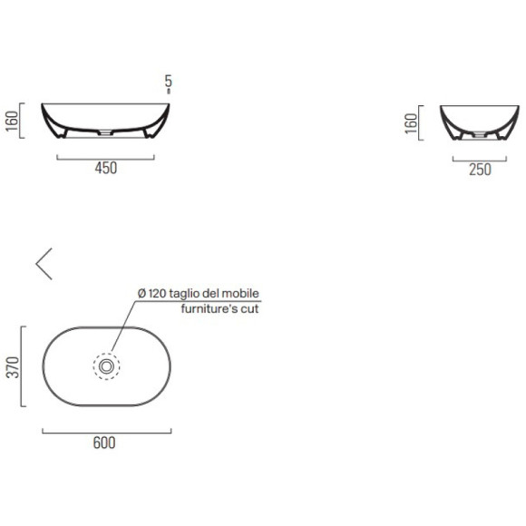 Раковина-чаша GSI Pura 60 883409 Белая матовая