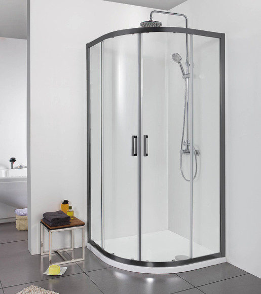 Душевой уголок Aquatek 100х100 AQ ARI RO 10020BL профиль Черный стекло прозрачное