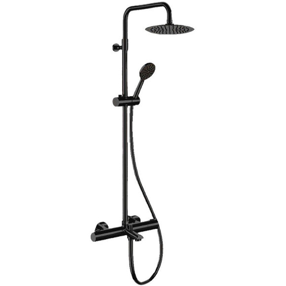 Душевая система Remer Elegance EQ34A8MPUFM25NO с термостатом Черная матовая