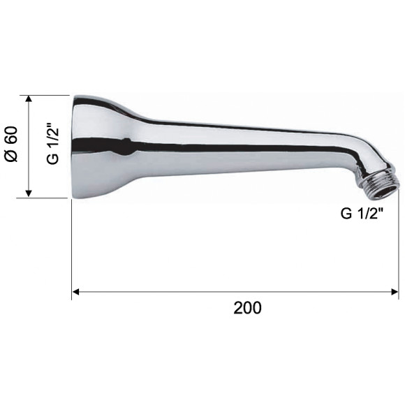 Кронштейн для верхнего душа Remer 34520 Хром Кронштейн для верхнего душа Remer 34520 Хром