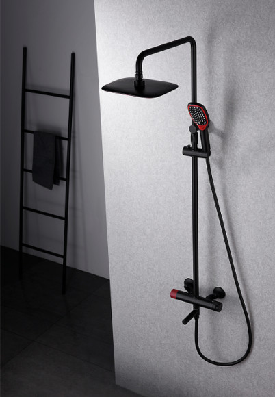 Душевая система Bronze de Luxe Avantgarde 2039RH Черная Красная Душевая система Bronze de Luxe Avantgarde 2039RH Черная Красная