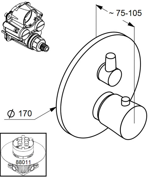 Смеситель для душа Kludi Balance 528308775 Черный Хром Смеситель для душа Kludi Balance 528308775 Черный Хром