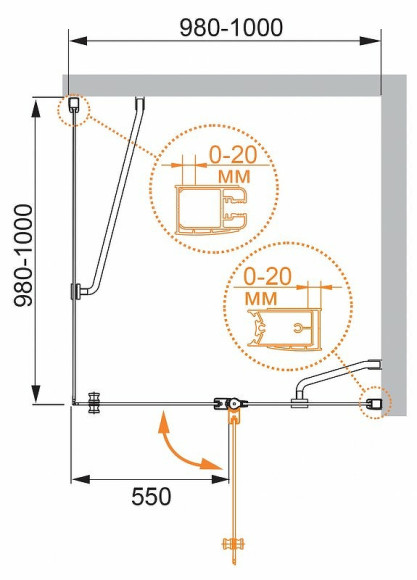Душевой уголок Cezares Elena 100x100 R ELENA-W-A-12-100-P-Cr-R профиль Хром стекло рифленое Душевой уголок Cezares Elena 100x100 R ELENA-W-A-12-100-P-Cr-R профиль Хром стекло рифленое