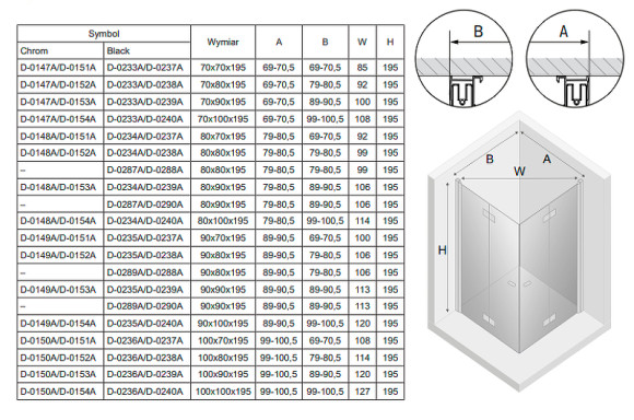 Душевой уголок New Trendy New Soleo Chrome 70х80 D-0147A/D-0152A профиль Хром стекло прозрачное Душевой уголок New Trendy New Soleo Chrome 70х80 D-0147A/D-0152A профиль Хром стекло прозрачное