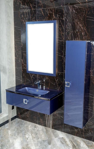 Тумба под раковину Boheme Armadi Art Lucido 100 770-100-BL подвесная Насыщенный синий