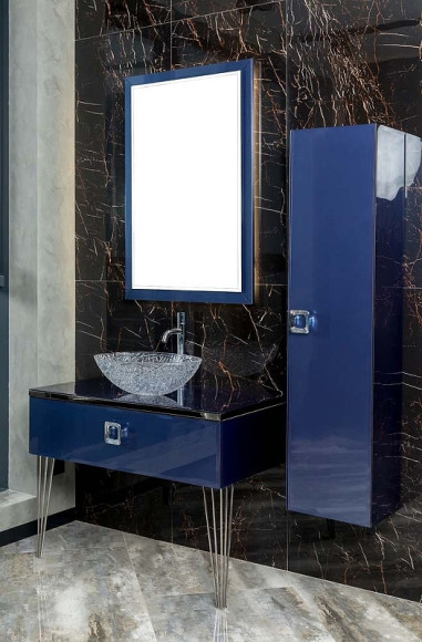 Тумба под раковину Boheme Armadi Art Lucido 100 770-100-BL подвесная Насыщенный синий
