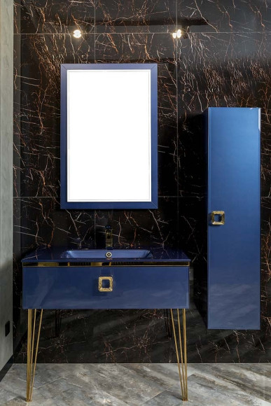 Тумба под раковину Boheme Armadi Art Lucido 100 770-100-BL подвесная Насыщенный синий