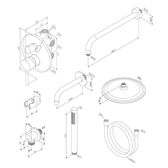 Душевая система Damixa Scandinavian Pure 936510000 Хром