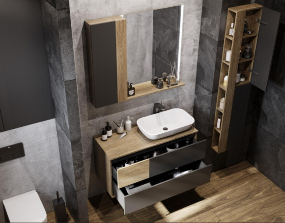 Зеркало Aquaton Терра 70 1A247002TEDY0 с подсветкой Дуб кантри