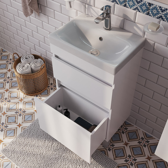 Тумба с раковиной Iddis Zodiac 50 ZOD5CBFi95K Белая