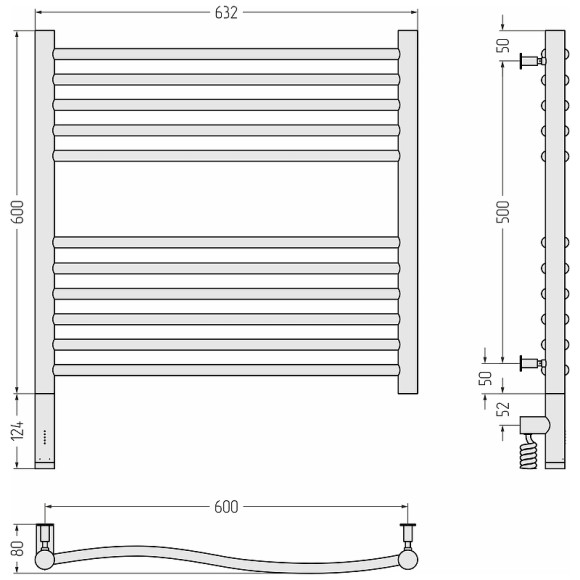 Электрический полотенцесушитель Сунержа Флюид 3.0 600x600 L 00-5820-6060 Хром Электрический полотенцесушитель Сунержа Флюид 3.0 600x600 L 00-5820-6060 Хром