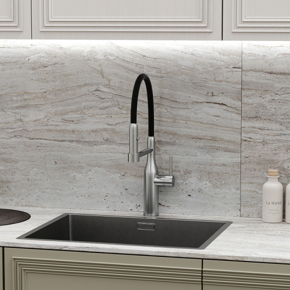 Смеситель для кухни Sancos Pride SC4011BNG Нержавеющая сталь Черный