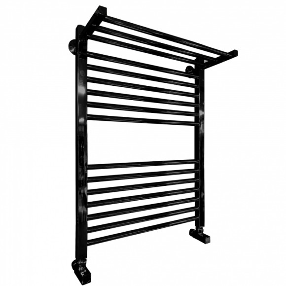 Водяной полотенцесушитель Ника Modern ЛМ 3 80x50 с полкой Черный 16 перекладин Водяной полотенцесушитель Ника Modern ЛМ 3 80x50 с полкой Черный 16 перекладин
