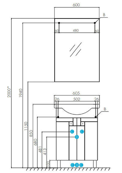 Зеркало Aquaton Фиджи 60 1A179502FG010 Белое