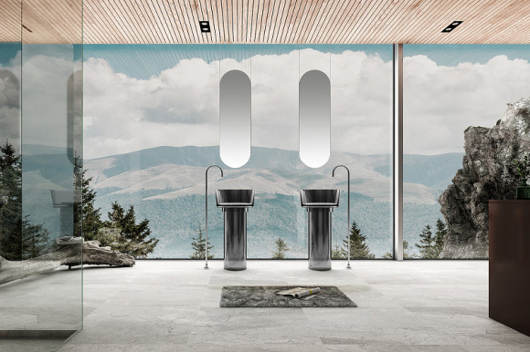 Раковина Abber Kristall 45 AT2702Onyx-H Черная