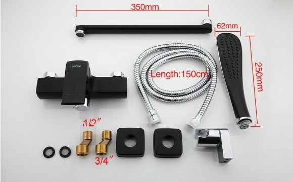 Смеситель для ванны Gappo G50 G2250 универсальный Черный матовый