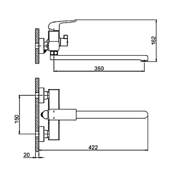 Смеситель для ванны Gappo G50 G2250 универсальный Черный матовый