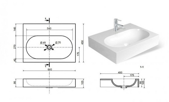 Раковина Эстет Ника 61 ФР-00000795 Белая Раковина Эстет Ника 61 ФР-00000795 Белая