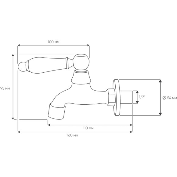 Кран для одного типа воды Bronze de Luxe 21988/1 Черный матовый Кран для одного типа воды Bronze de Luxe 21988/1 Черный матовый