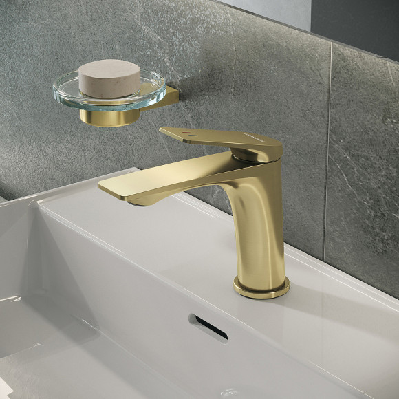 Смеситель для раковины Grossman Galaxy 510.K35.01.320 Золото брашированное Смеситель для раковины Grossman Galaxy 510.K35.01.320 Золото брашированное