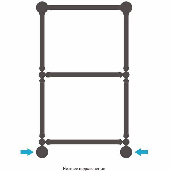 Водяной полотенцесушитель Сунержа Ренессанс 1304 860х500 03-0280-8650 Золото