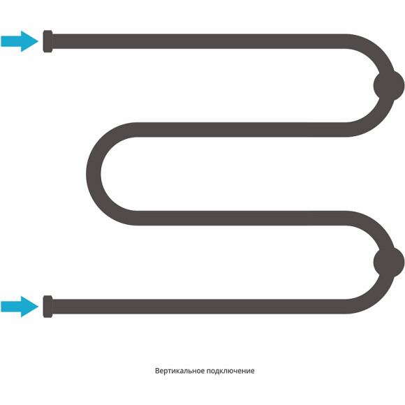 Водяной полотенцесушитель Сунержа М-образный+ 500х650 31-4007-5065 Черный матовый