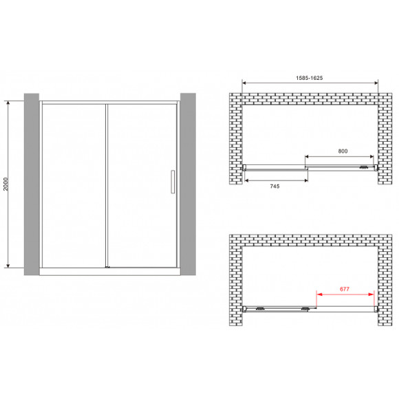 Душевая дверь Abber Komfort 160 AG93160 профиль Хром стекло прозрачное Душевая дверь Abber Komfort 160 AG93160 профиль Хром стекло прозрачное