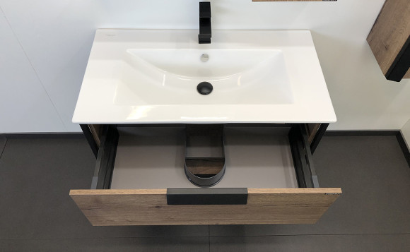 Тумба с раковиной Comforty Бонн 90 00-00003466 подвесная Дуб темный