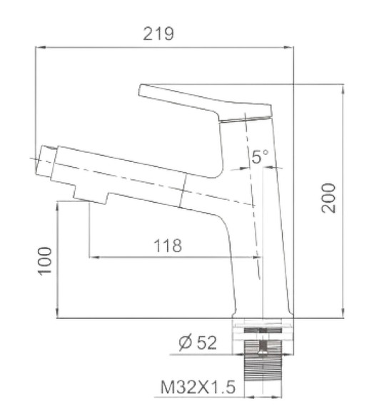 Смеситель для раковины Gappo G1052-76 Черный матовый