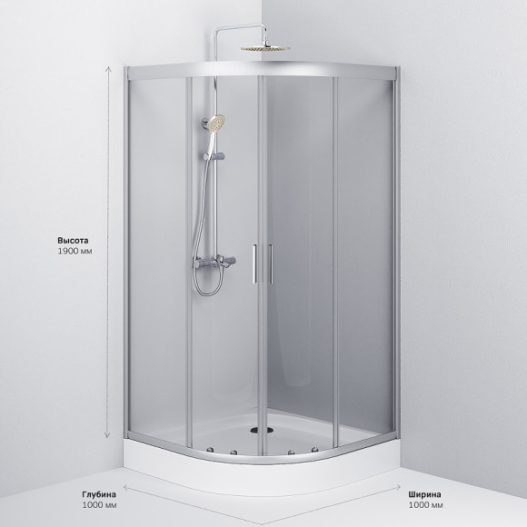 Душевой уголок AM.PM Gem W90G-401-100WT Профиль матовый хром, стекло прозрачное Душевой уголок AM.PM Gem W90G-401-100WT Профиль матовый хром, стекло прозрачное
