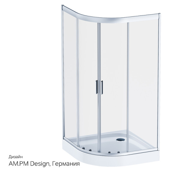 Душевой уголок AM.PM Gem W90G-401-100WT Профиль матовый хром, стекло прозрачное Душевой уголок AM.PM Gem W90G-401-100WT Профиль матовый хром, стекло прозрачное
