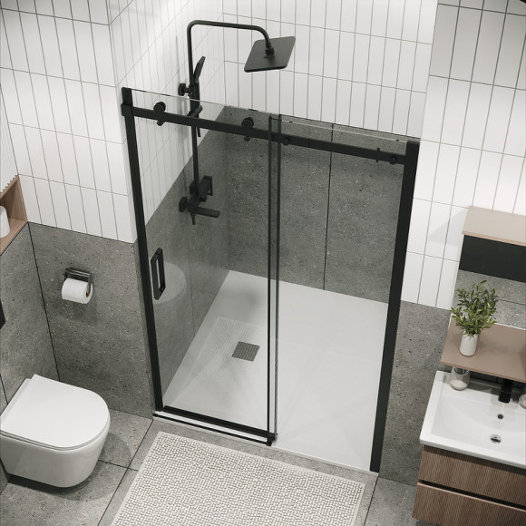 Душевая дверь Grossman Classic 100 100.K33.04.100.21.00 профиль Черный матовый стекло прозрачное Душевая дверь Grossman Classic 100 100.K33.04.100.21.00 профиль Черный матовый стекло прозрачное