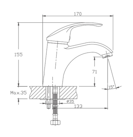 Смеситель для раковины Haiba HB1021-5 Сатин