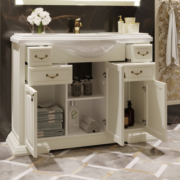 Тумба под раковину Opadiris Риспекто 105 Z0000006705 Слоновая кость ручки Бронза Тумба под раковину Opadiris Риспекто 105 Z0000006705 Слоновая кость ручки Бронза