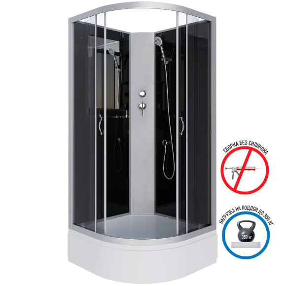 Душевая кабина Niagara Classic 100x100 NG-3502-14BK без гидромассажа Душевая кабина Niagara Classic 100x100 NG-3502-14BK без гидромассажа