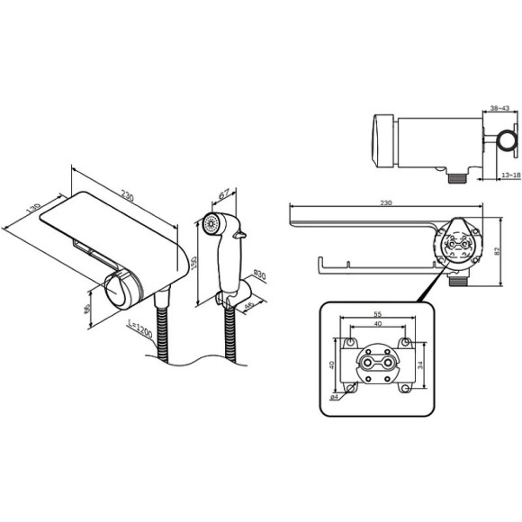 Гигиенический душ со смесителем AM.PM X-Joy TouchReel F0H85A800 Хром Гигиенический душ со смесителем AM.PM X-Joy TouchReel F0H85A800 Хром