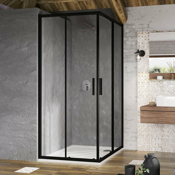 Душевой уголок Ravak Blix BLSRV2-80 80x80 X1LM40300Z1 профиль Черный стекло Transparent Душевой уголок Ravak Blix BLSRV2-80 80x80 X1LM40300Z1 профиль Черный стекло Transparent