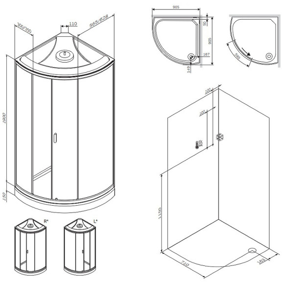 Душевая кабина AM.PM X-Joy 90х90 W88C-401-090WT без гидромассажа