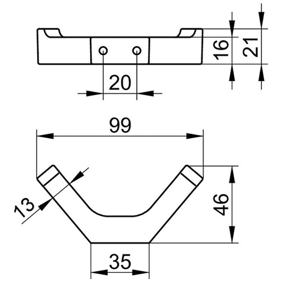Двойной крючок Keuco Edition 11 11115 130000 Хром черный шлифованный Двойной крючок Keuco Edition 11 11115 130000 Хром черный шлифованный