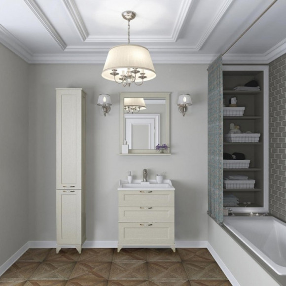 Шкаф пенал Aquaton Леон 31 Н 1A187903LBPS0 Дуб белый Шкаф пенал Aquaton Леон 31 Н 1A187903LBPS0 Дуб белый