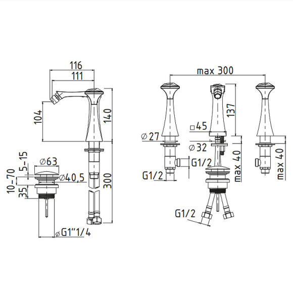Смеситель для биде Migliore Opera 19038 Хром