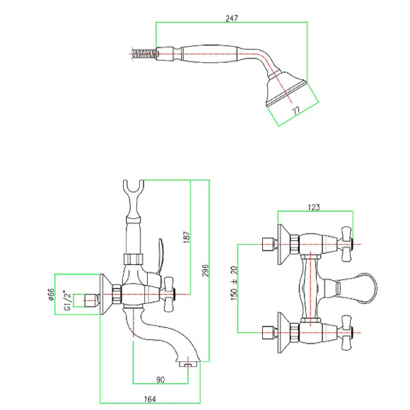 Смеситель для ванны Webert Armony AM720201015 Хром Смеситель для ванны Webert Armony AM720201015 Хром