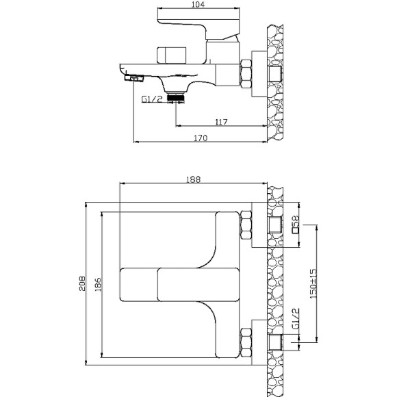 Смеситель для ванны ESKO Berlin BR 54 Хром Смеситель для ванны ESKO Berlin BR 54 Хром