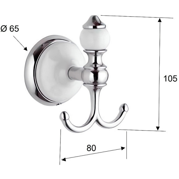Двойной крючок Remer Epoca EP50CR Хром Двойной крючок Remer Epoca EP50CR Хром