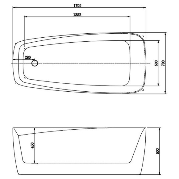Акриловая ванна Aquatek Паола 170x78 AQ-190778 без гидромассажа Акриловая ванна Aquatek Паола 170x78 AQ-190778 без гидромассажа