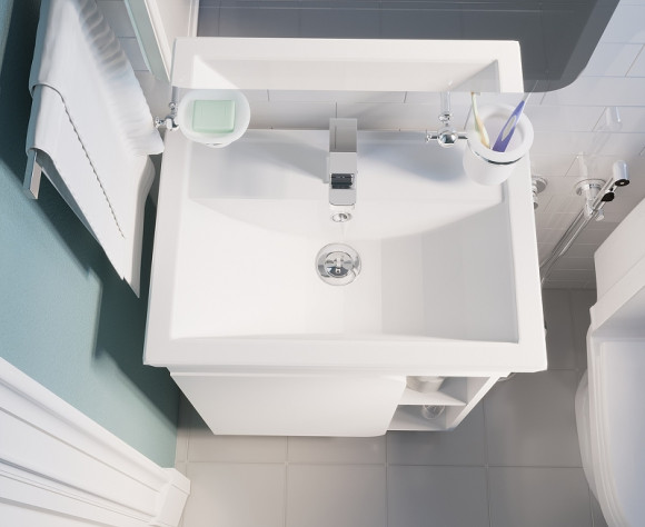 Тумба под раковину 1MarKa Nuvo 70 У76056 Белая глянцевая