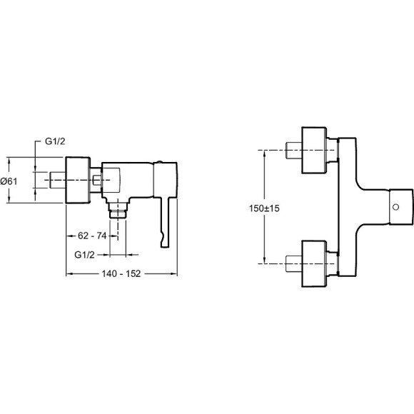 Смеситель для душа Jacob Delafon Cuff E45533-CP Хром